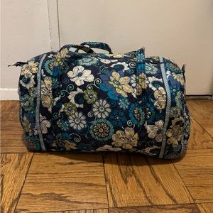 Blue floral Vera Bradley duffel large